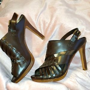 Coach Brown Strappy Sandals